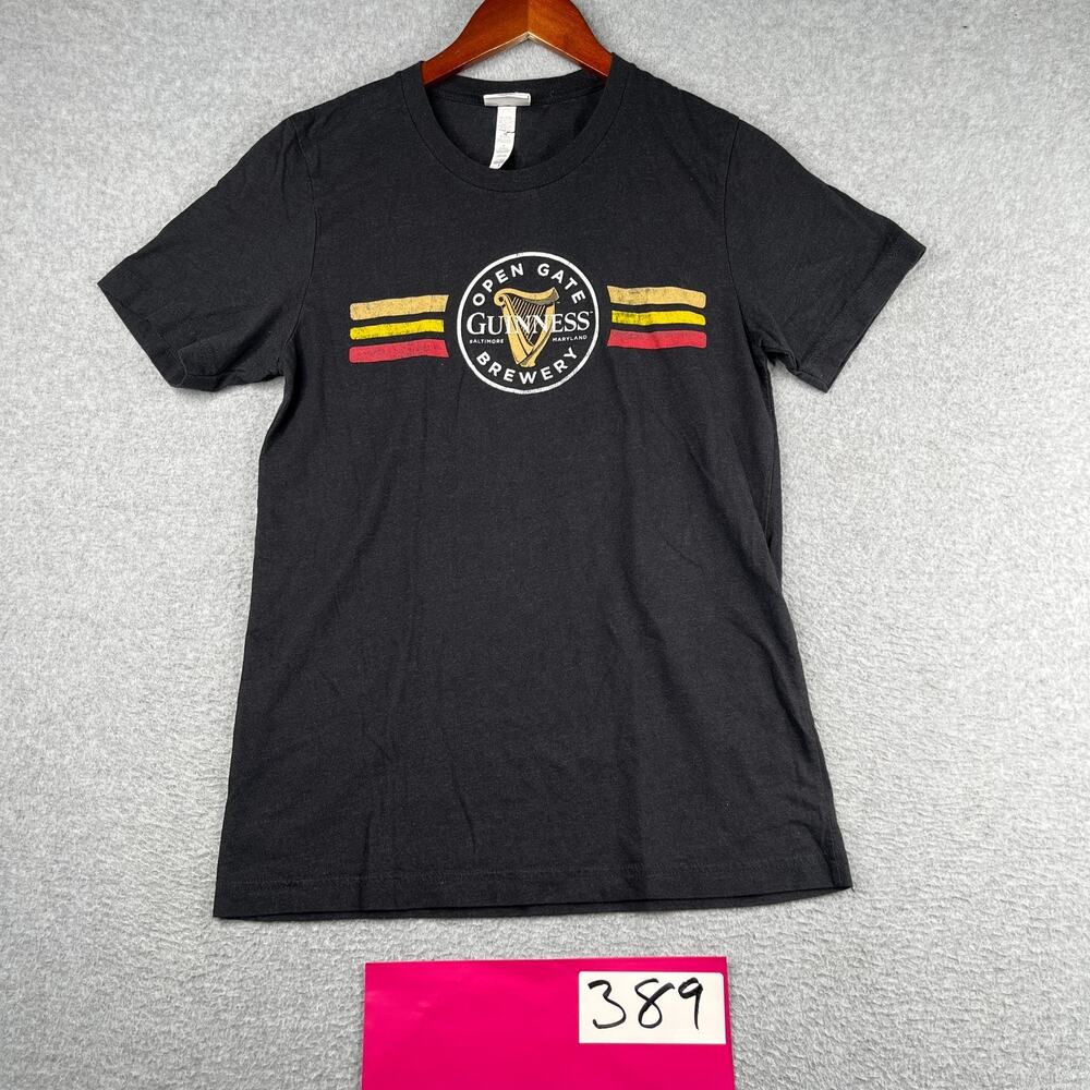Guinness Brewery Graphic Print T Shirt Small Black Casual Stretch